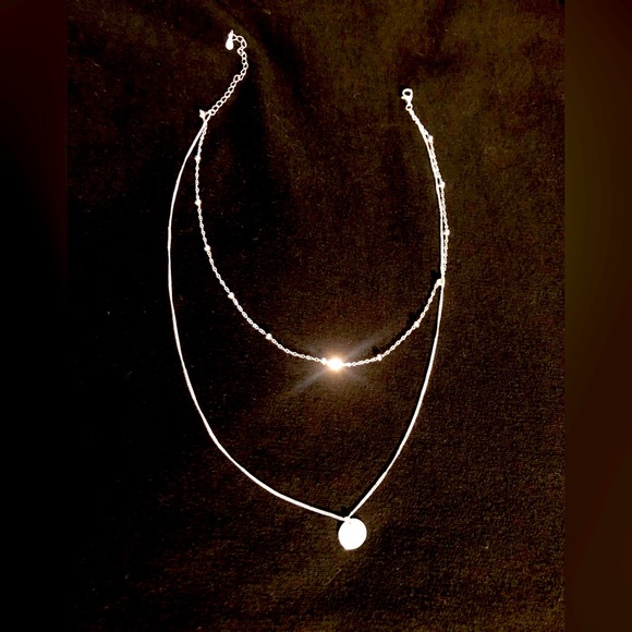 Layered Disc Pendant Choker Necklace for Women Girls - Picture 2 of 4